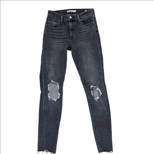 Levi's 721 High Rise Skinny Rugged Black Size 26